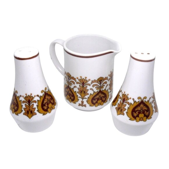 Rare Discontinued Noritake Progression China Protea 9067 Salt Pepper Shakers MCM - Picture 6 of 6